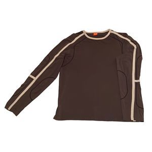 Hugo Boss long sleeve shirt
The color is brownish / olive.  With tan and black s